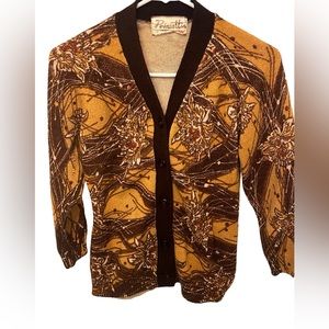 Vintage 70s mustard cardigan